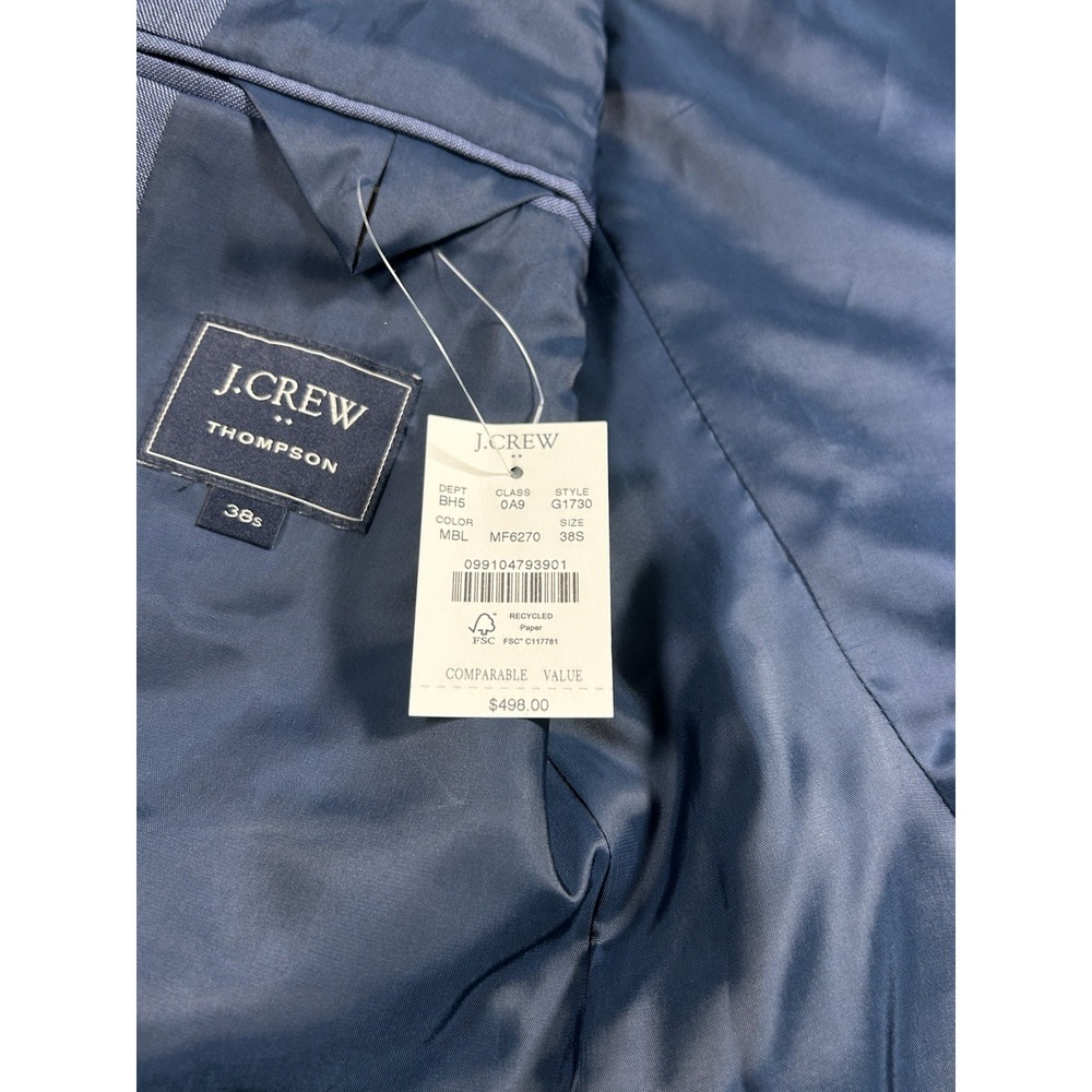NEW J Crew Men 38S Navy Blue Thompson Wool Two-Button Sport Coat Blazer Jacket - Picture 3 of 8